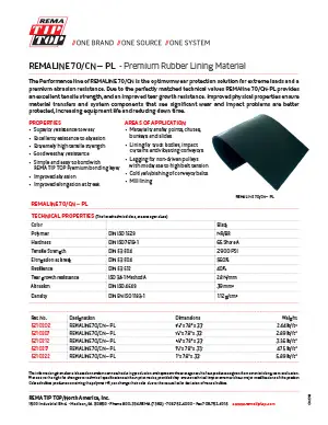 REMALINE-70CN-PL-Premium-Rubber-Lining-Material